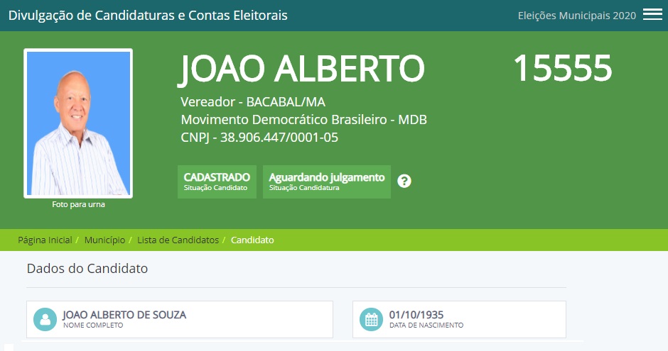 Candidatura de João Alberto está registrada...