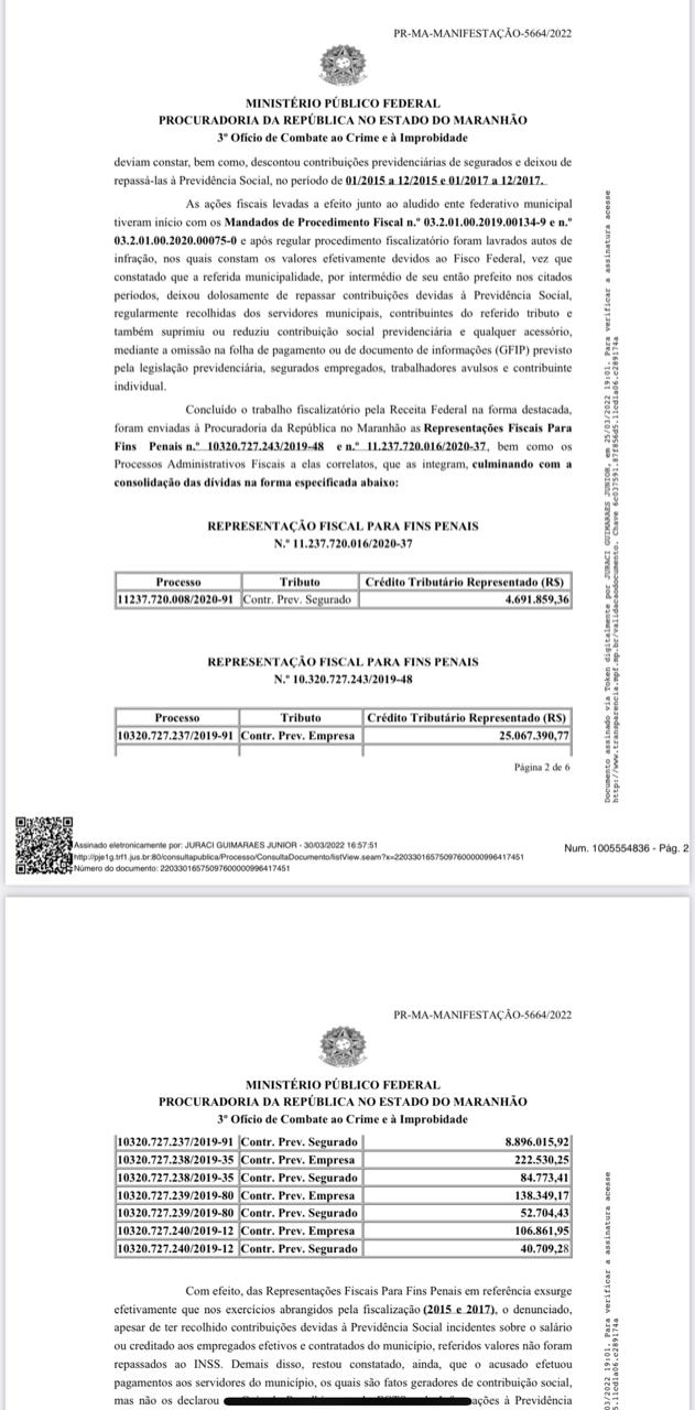 E0F8C201 23C5 4F58 B71F 903D99CFF166 - 06/04: MPF diz que Eric Costa, ex-prefeito de Barra do Corda, não repassava as contribuições previdenciárias dos servidores ao INSS
