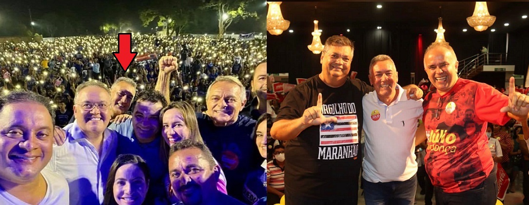 Sábado, dia 18, prefeito Carrinho estava com Roberto Rocha e Weverton, já nesta segunda feira-feira (20) apareceu abraçado com Flávio Dino...