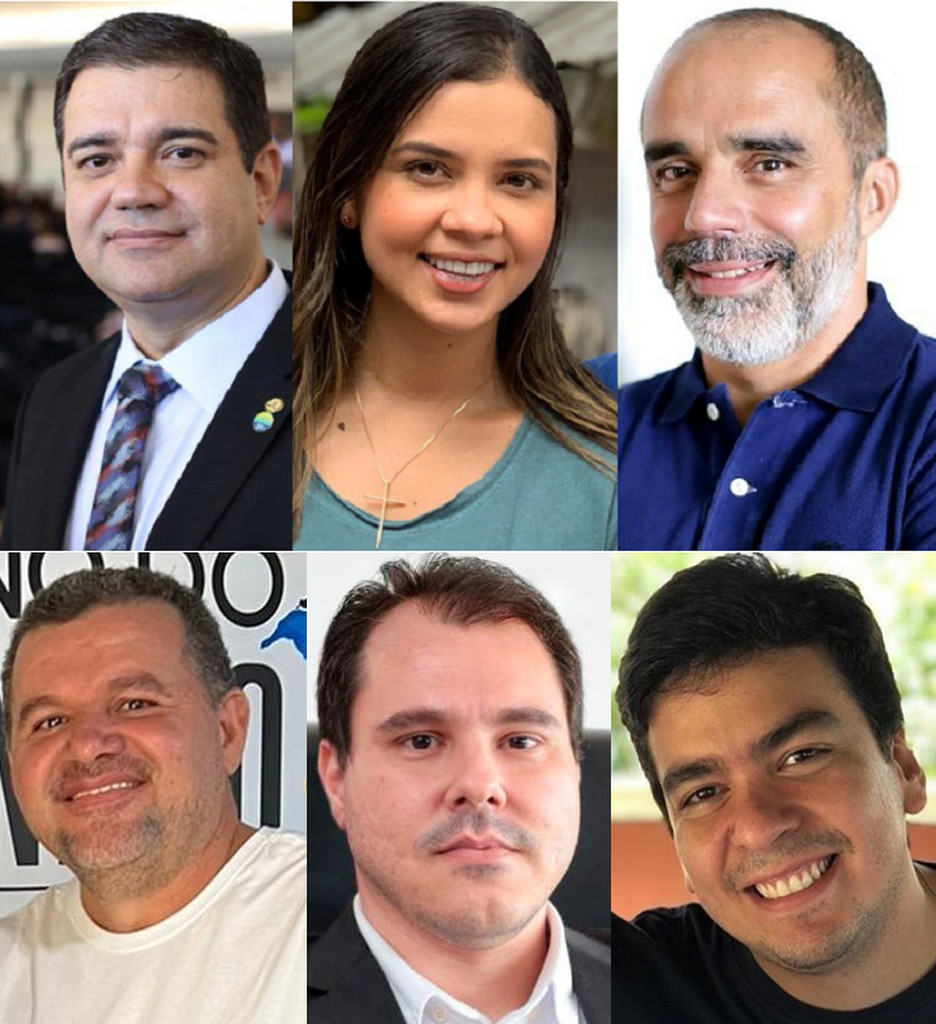 Na ordem: Júnior Marreca, Karen Barros, Allan Kardec, Vagtonio dos Santos, Cassiano Pereira e Paulo Casé.