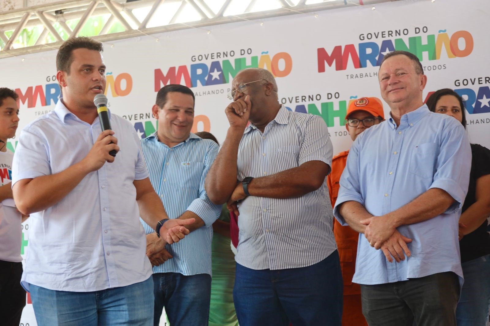 Glaubert durante discurso na inauguração em Cantanhede...
