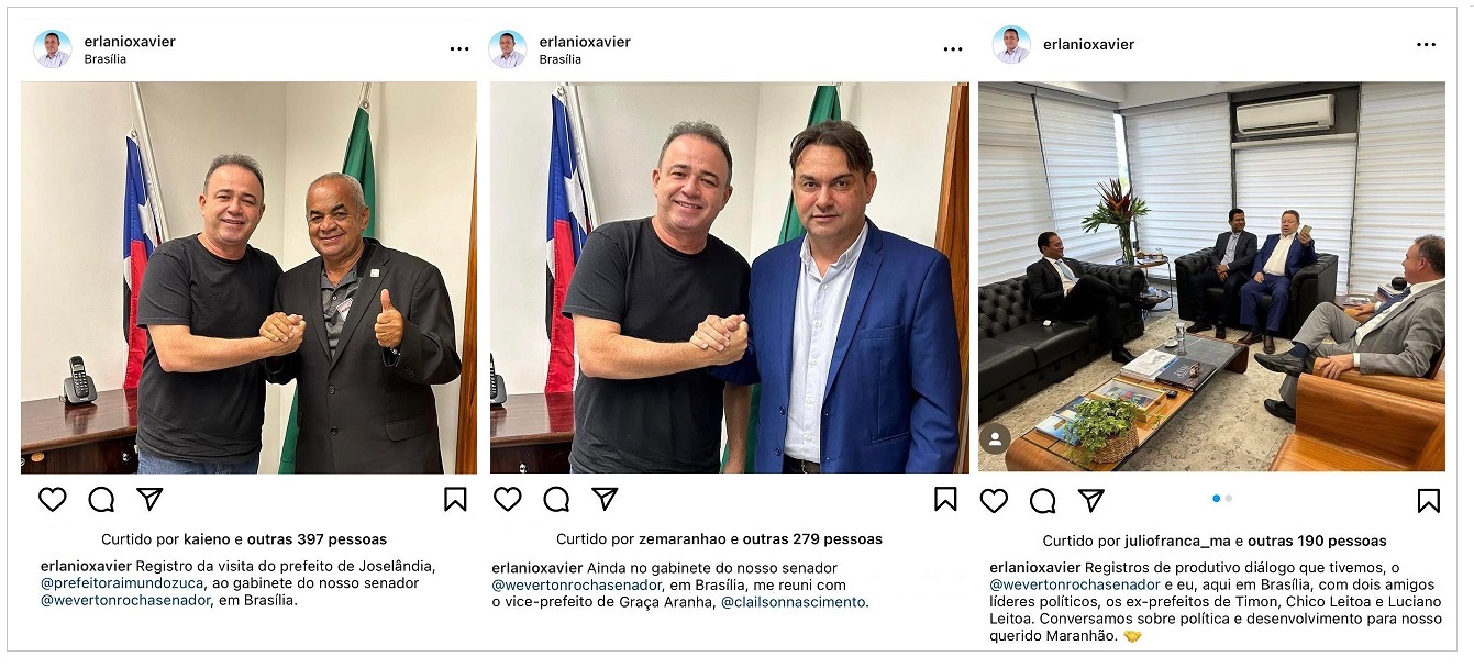 Erlânio se mudou para Brasília sem pedir licença do cargo de prefeito em Igarapé Grande...