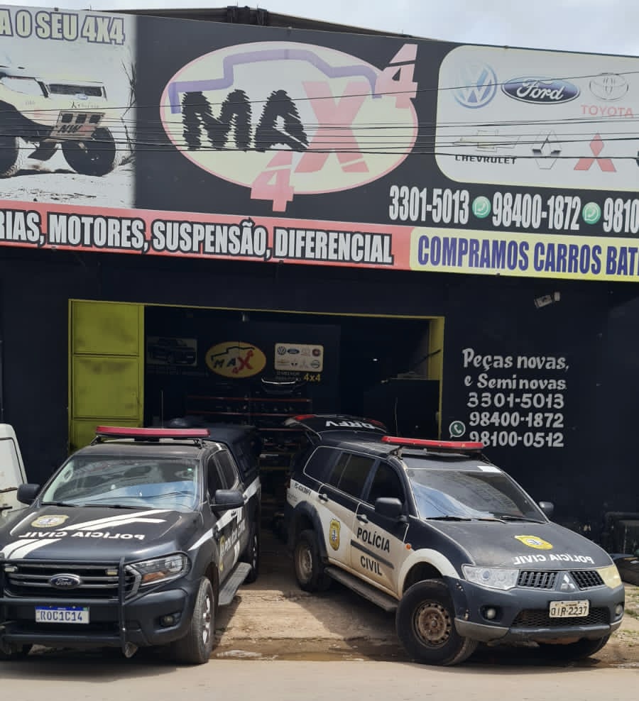 Loja de sucatas e peças de usados alvo da polícia fica localizado no bairro do São Cristóvão em São Luís.