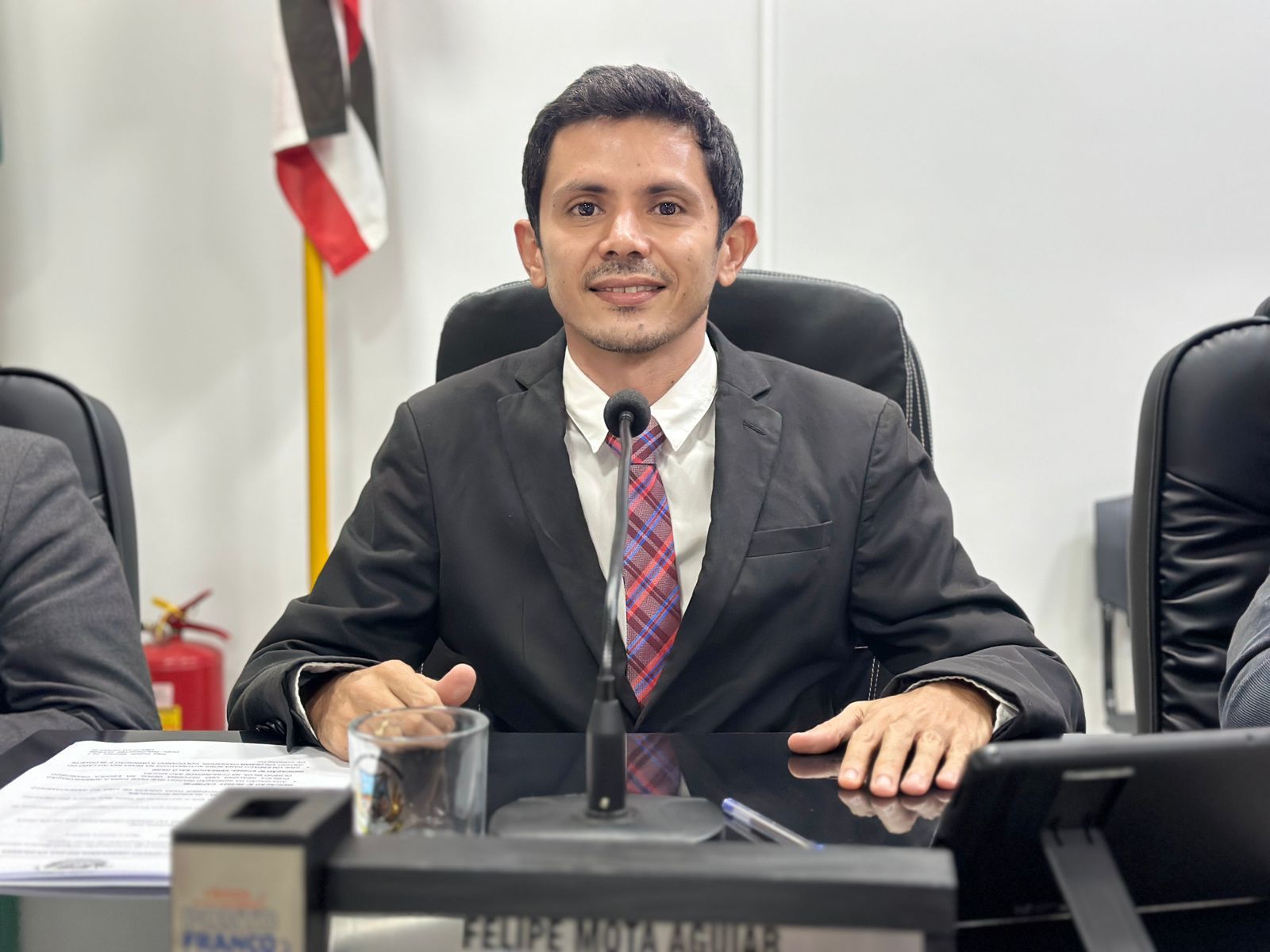 Presidente da Câmara, Felipe Aguiar.