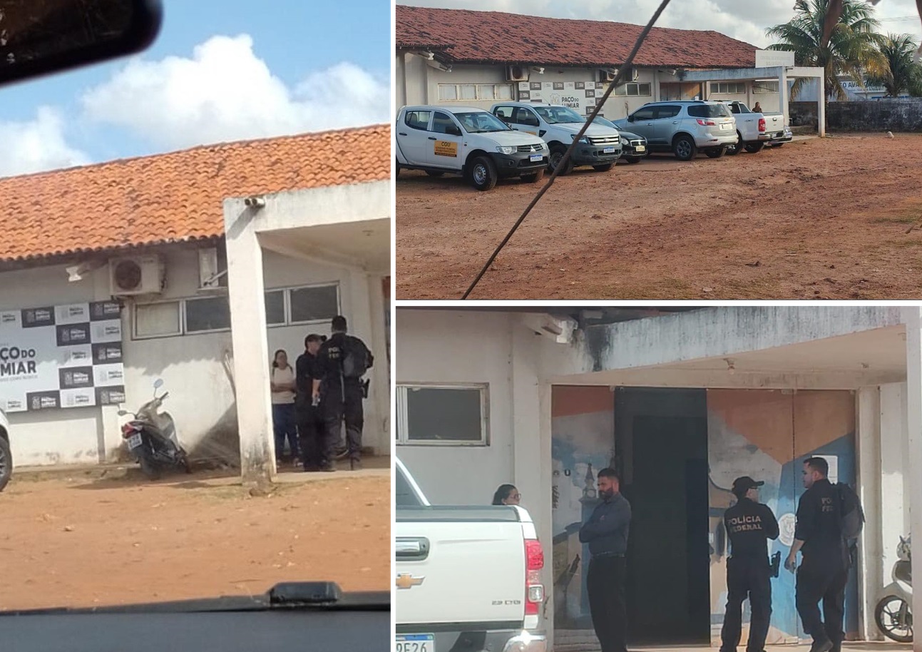 Polícia Federal e da CGU dentro do centro administrativo de Paço do Lumiar...