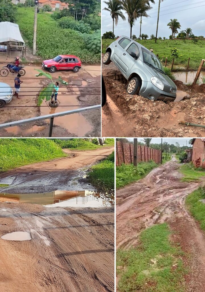 Viana está repleta de buracos para todos os lados....
