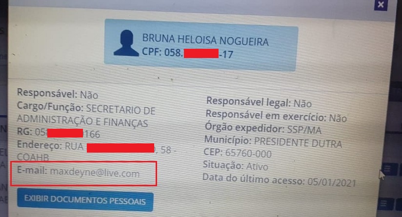 Email de Maxdeyne consta na mudança da senha, sem autorização dos gestores que resultou no pagamento de R$ 1,1 milhão.