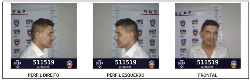 Fotos do registro de Alessandro Martins preso em São Luís.