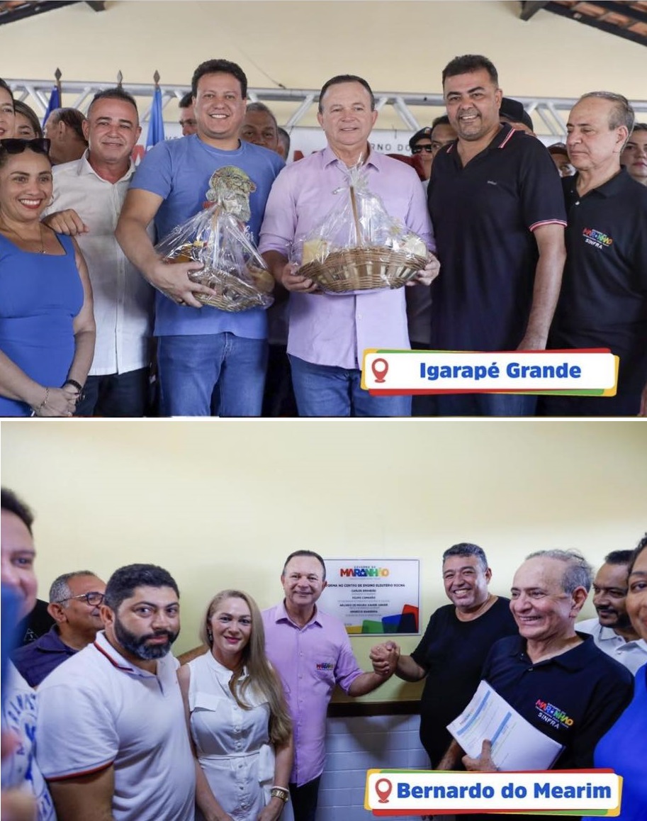 Irmãos prefeitos Erlânio e Júnior Xavier botaram as indiferenças de lado e estiveram ao lado do Governador Brandão durante as inaugurações em Igarapé Grande e Bernardo do Mearim. 