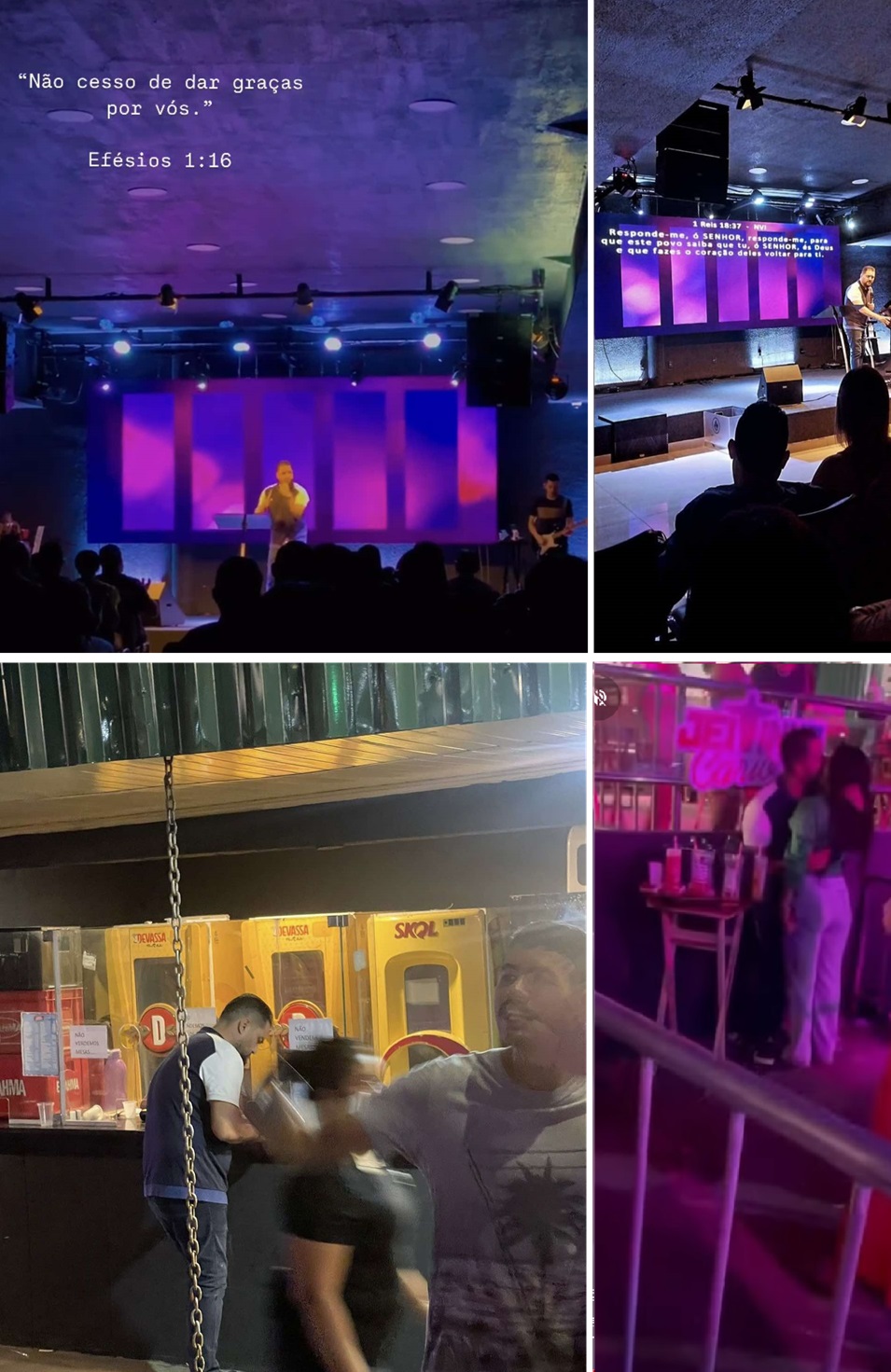 Pastor Neto Frota foi para o show "Jeitinho Carioca na Ilha" com a mesma roupa que pregou minutos antes do púlpito da Igreja Reis dos Reis.