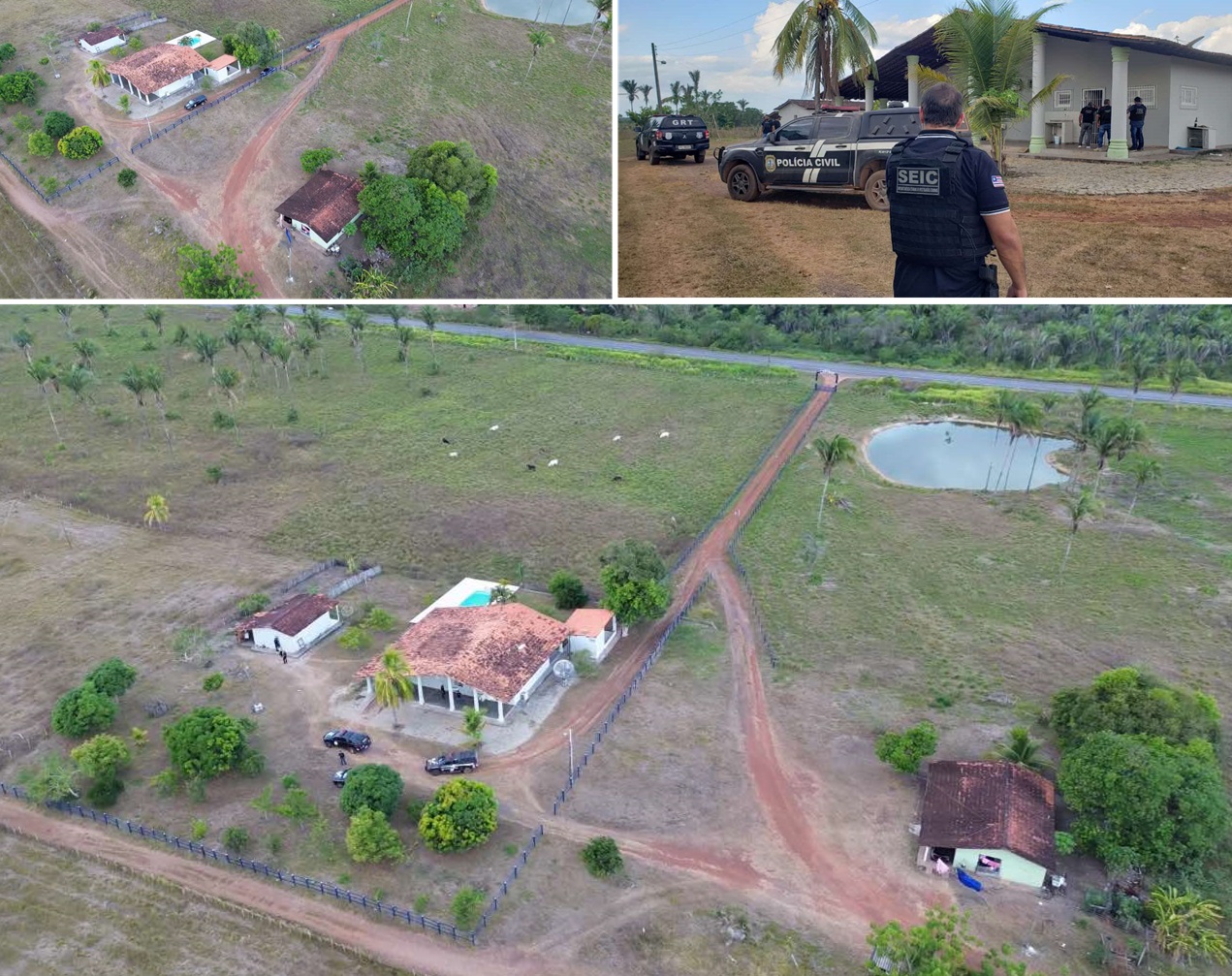 A fazenda é de propriedade do pai do prefeito de São Luís, Eduardo Braide, localizada no município de Itapecuru Mirim.
