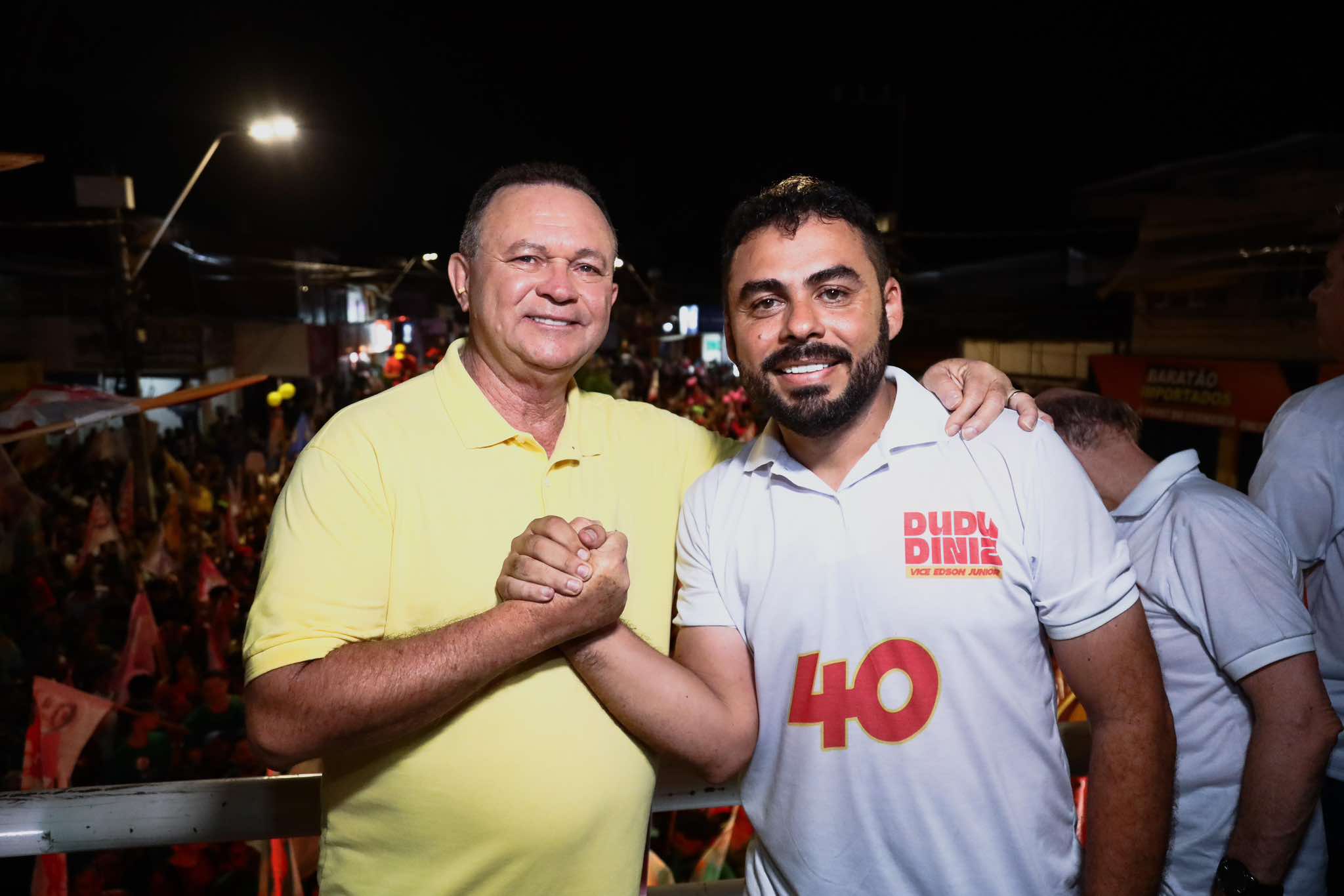 Dudu Diniz ao lado de Brandão...