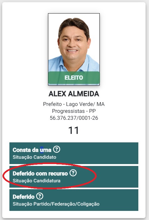 Alex Almeida foi reeleito prefeito, contudo, foi declarado inelegível por conta irregulares no TCE-MA.