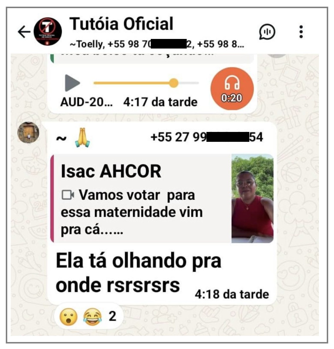  O autor é Aldayr Santos, atual presidente da APAE de São José de Ribamar, município da Região Metropolitana de São Luís. A declaração foi direcionada à vereadora e professora Lucilda Carvalho, da cidade de Tutóia, no Maranhão.